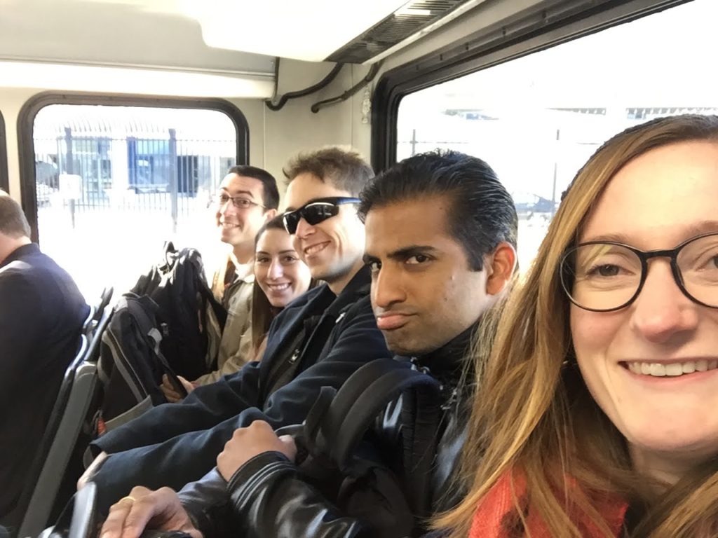 students on a bus