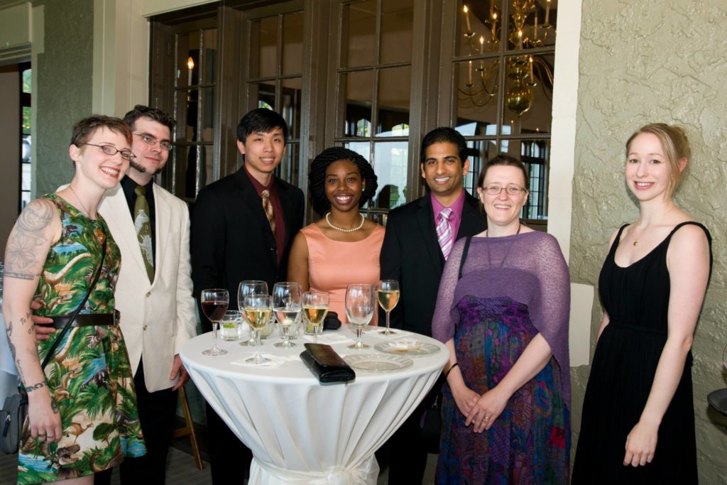 lab group at a fancy gathering